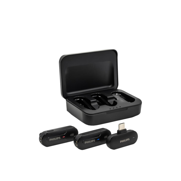 Bộ micro không dây cài áo Philips DLM9002C kết nối cổng USB-C (1 Receiver + 2 Mic)